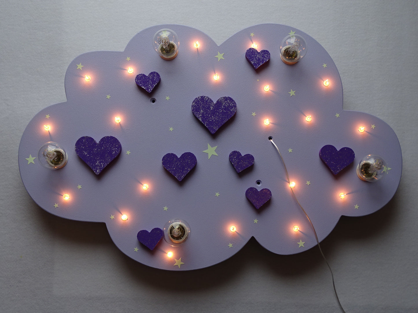 LED Deckenleuchte "HEARTS" - mit GLITTER!