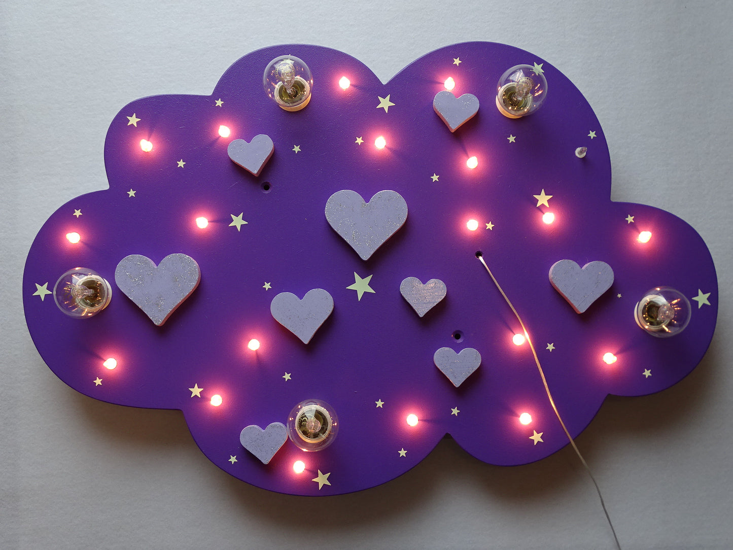 LED Deckenleuchte "HEARTS" - mit GLITTER!