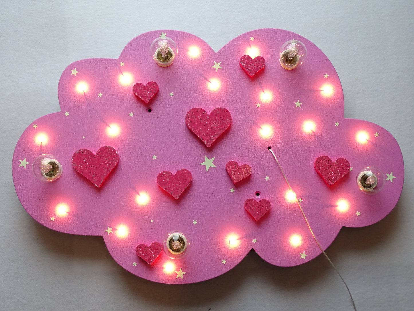 LED Deckenleuchte "HEARTS" - mit GLITTER!