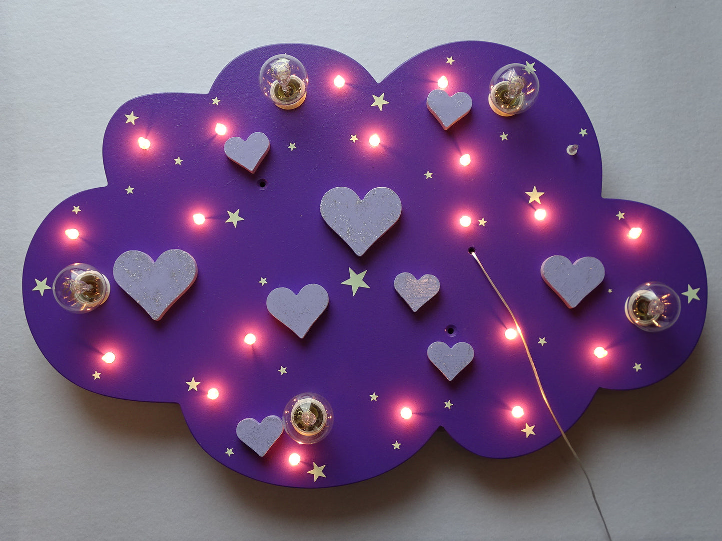 LED ceiling light "HEARTS" - with GLITTER!