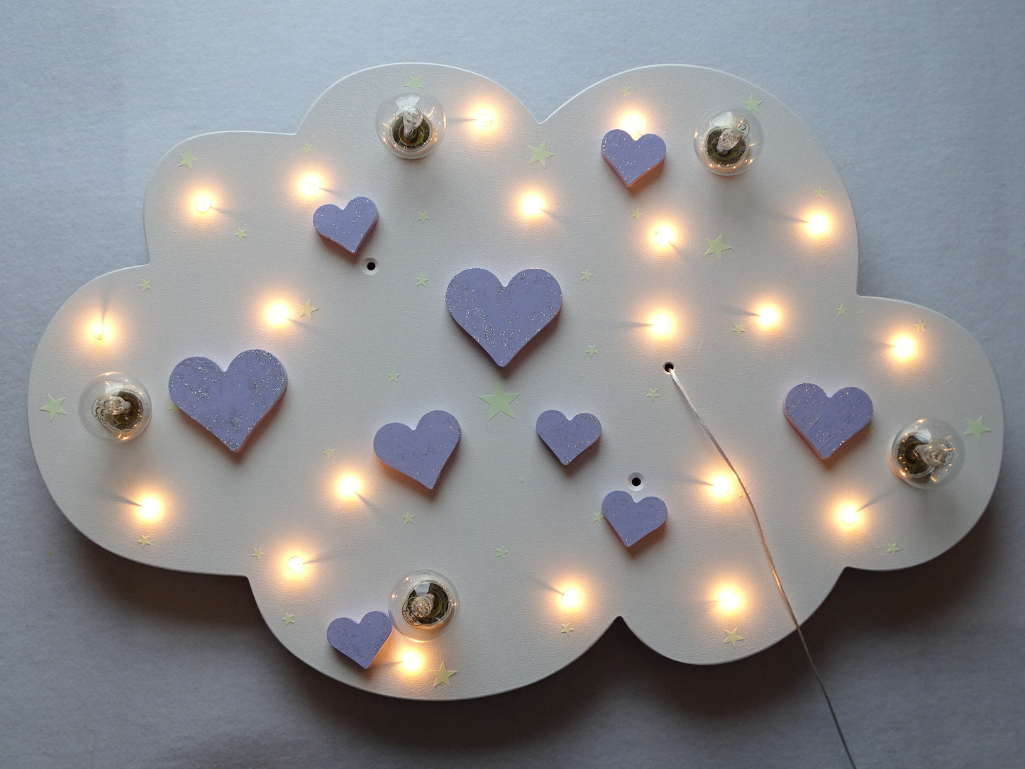 LED ceiling light "HEARTS" - with GLITTER!